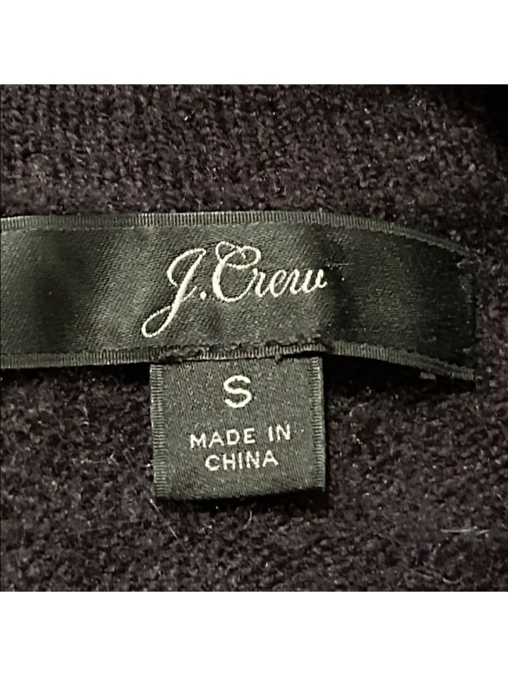 J. Crew Crewneck Gathered Sweater in Supersoft Yarn Wool Alpaca Black Size Small